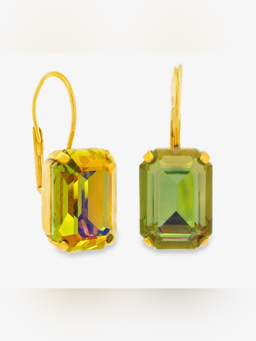 TOVA Rubin hook earrings peridot brandy Glimmer NWT